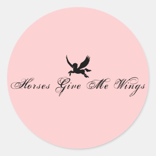 Paarden geven me vleugels ronde sticker (Voorkant)
