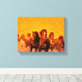 Paarden - gevlekt Canvas Afdruk (Insitu (Houten vloer))