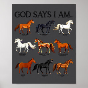 Paarden God Zegt Dat Ik Schattig Ben Christelijk M Poster