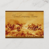 PAARDEN GRAZEN, goud metallic, bruin sepia Visitekaartje (Achterkant)