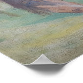 Paarden grazen landschap schilderij poster (Hoek)