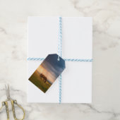 Paarden grazen op stormachtige dag cadeaulabel (Met Touw)