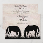 Paarden grazen ruitersport bruiloft uitnodiging (Voorkant / Achterkant)