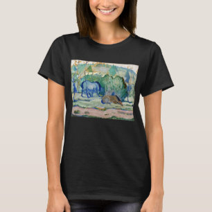 Paarden grazend van Franz Marc, Vintage Fine Art T-shirt