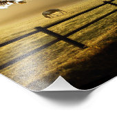 Paarden Grazing in zonnestralen Foto Afdruk (Hoek)