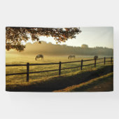 Paarden Grazing in zonnestralen Spandoek (Horizontaal)