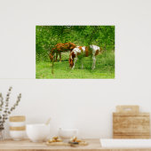 Paarden Groene bladeren 11 x 85 Poster (Keuken)