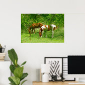 Paarden Groene bladeren 11 x 85 Poster (Thuiskantoor)