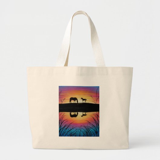 paarden grote tote bag (Voorkant)