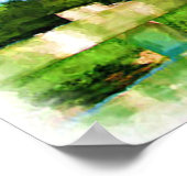 Paarden Hallo Waterverf Poster (Hoek)