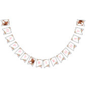 Paarden Happy Birthday Girl Pink Floral Saddle Pon Vlaggetjes (Alle)