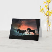 Paarden Happy Birthday Kaart (Gele Bloem)