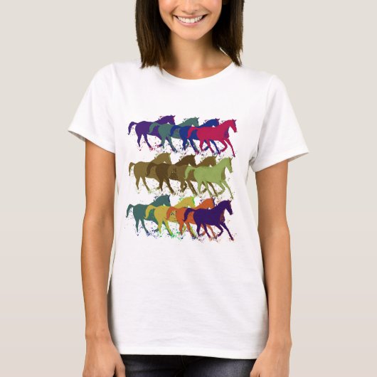Paarden hardlopen, landbouwhuisdieren t-shirt (Voorkant)