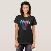 Paarden Hart Amerikaanse vlag 4 juli patriottisch T-shirt (Voorkant volledig)