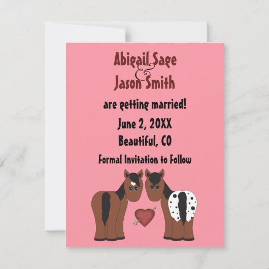 Paarden & Hart Bewaar de Datum Aankondiging (Achterkant)