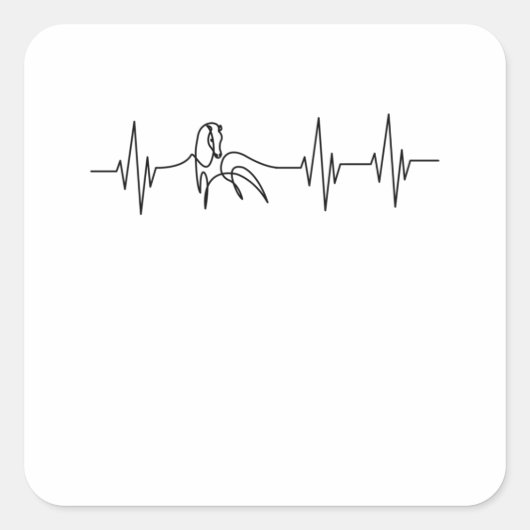 Paarden hartslag Rider pulse ponny Vierkante Sticker (Voorkant)