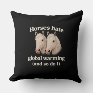 Paarden Hat Global Warming Grappig Eco Kussen Ontw