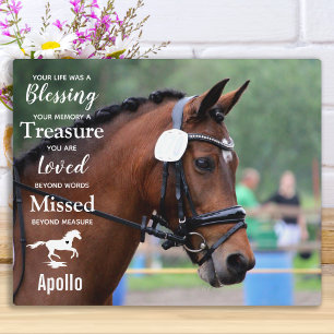Paarden Herdenkings-Fotobord met citaat over verli Fotoplaat