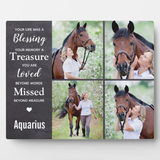 Paarden Herdenkingsfoto Collage Fotoplaat (Voorkant)