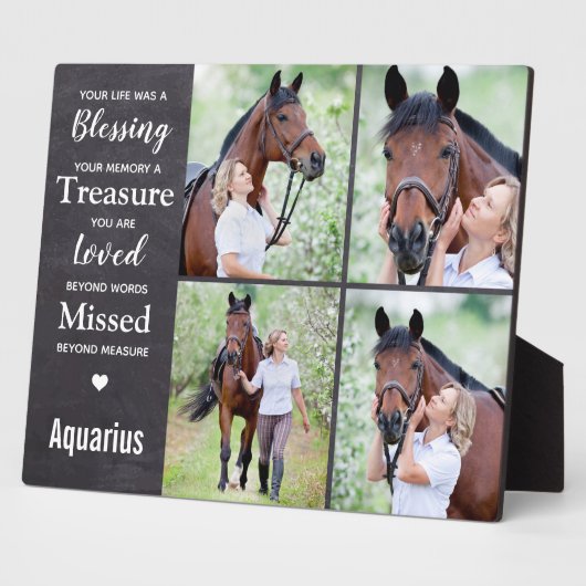 Paarden Herdenkingsfoto Collage Fotoplaat (Zijkant)