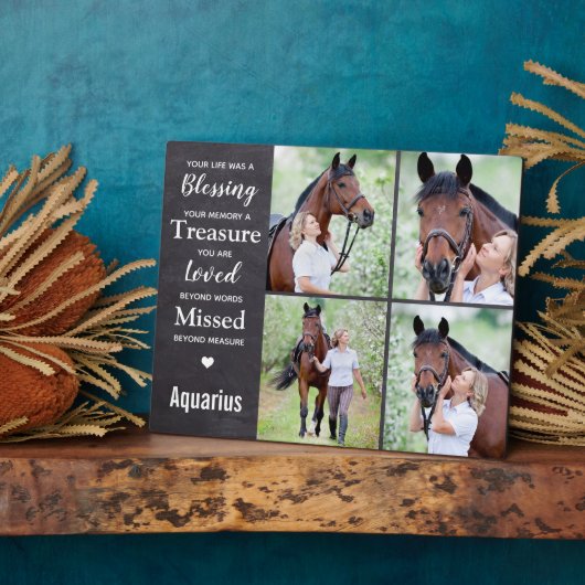 Paarden Herdenkingsfoto Collage Fotoplaat (Zijkant)