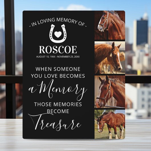 Paarden Herdenkingsgeschenk - Equine Fotoplaat