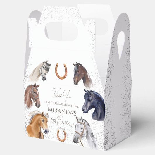 Paarden hippische elegante verjaardagsfeest bedankdoosjes (Geopend)