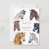 Paarden hippische elegante verjaardagsfeest bedankkaart (Voorkant)