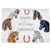 Paarden hippische elegante verjaardagsfeest groot cadeauzakje (Achterkant)