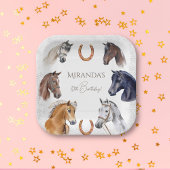 Paarden hippische elegante verjaardagsfeest papieren bordje