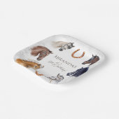 Paarden hippische elegante verjaardagsfeest papieren bordje (Gebogen)