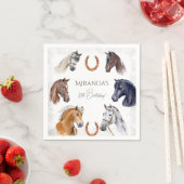 Paarden hippische elegante verjaardagsfeest servet (Insitu)