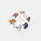 Paarden hippische elegante verjaardagsfeest servet (Hoek)