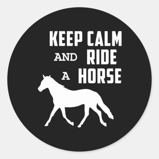 Paarden Hoefijzer rijden Houd kalm cadeau idee Ronde Sticker (Voorkant)