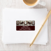 Paarden Hoefijzers Schuur Hout Cowboy Adresetikett Etiket (Insitu)