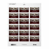 Paarden Hoefijzers Schuur Hout Cowboy Adresetikett Etiket (Full Sheet)