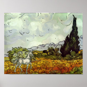 Paarden, Homage Van Gogh Poster