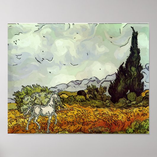 Paarden, Homage Van Gogh Poster (Voorkant)