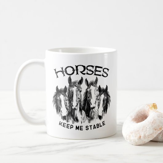 Paarden houden me stabiel - Paarden Dierenliefhebb Koffiemok (Met donut)