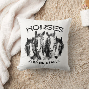 Paarden houden me stabiel - Paarden Dierenliefhebb Kussen