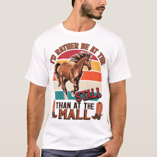 Paarden, ik zou liever bij de stallende vun zijn. t-shirt