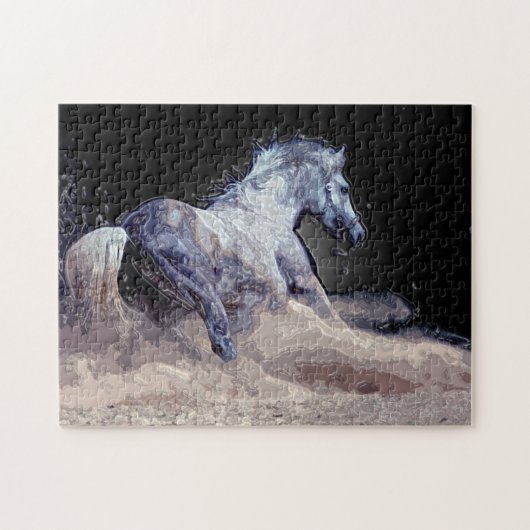 Paarden in actie - Dieren Kunst Legpuzzel (Horizontaal)