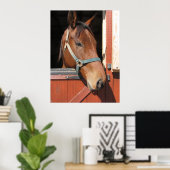 Paarden in Barn Poster (Thuiskantoor)