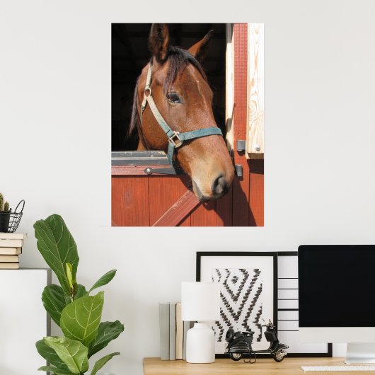 Paarden in Barn Poster (Thuiskantoor)