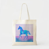 Paarden in Blauwe en Paarse Waterverf Persoonlijk Tote Bag (Voorkant)