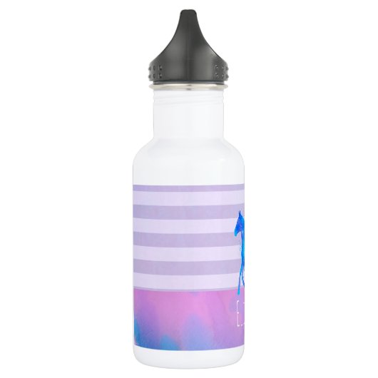 Paarden in Blauwe en Paarse Waterverf Persoonlijk Waterfles (Links)