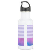 Paarden in Blauwe en Paarse Waterverf Persoonlijk Waterfles (Achterkant)