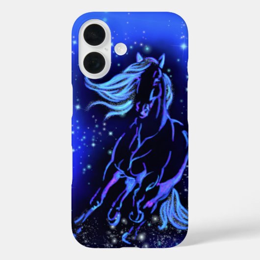 Paarden in blauwe Sterrennacht Case-Mate iPhone Case (Achterkant)
