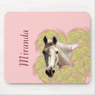 Paarden in bloemen muismat
