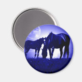 Paarden in Blue Night Magneet (Voorkant / Achterkant)